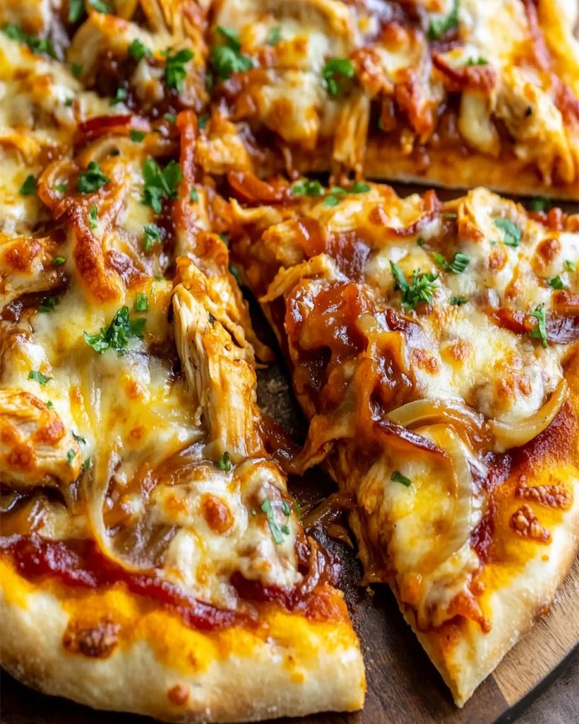BBQ Hähnchenpizza das beste hausgemachte Rezept