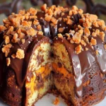 Dekadenter Butterfinger Bundt Kuchen mit Schokoladensoße