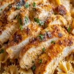 Cajun Hühnchen mit Parmesan Farfalle und cremiger Sauce