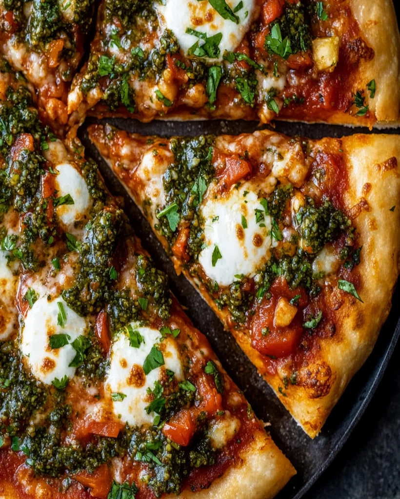 Deutsche Pizza mit Paprika-Chimichurri