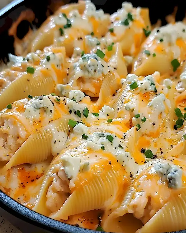 Gefüllte Buffalo Chicken Pasta Muscheln