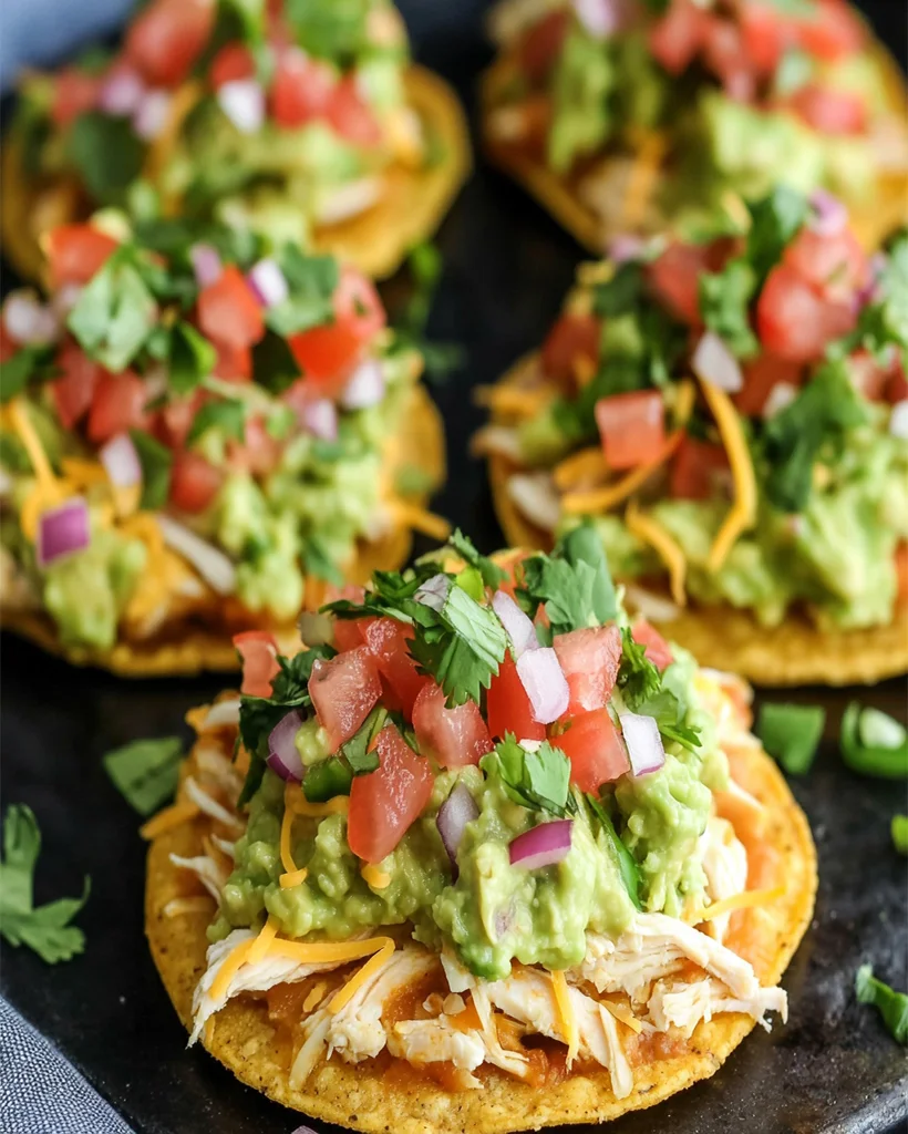 Hähnchen Guacamole Bohnen Tostadas schnell gemacht