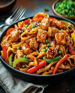 Hähnchen Teriyaki Nudeln schnell und lecker