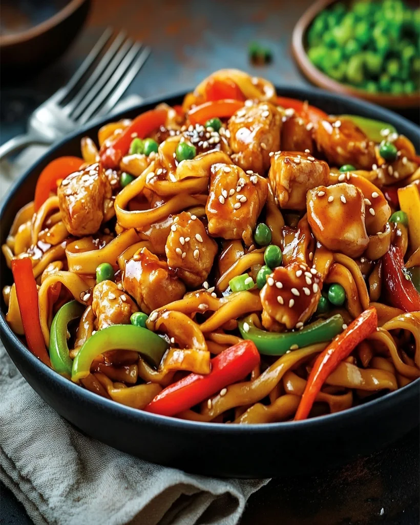 Hähnchen Teriyaki Nudeln schnell und lecker