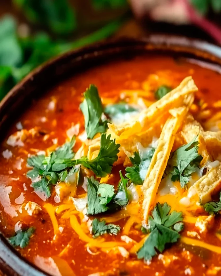Herzhafte Hühnchen Enchilada Suppe einfach zubereitet