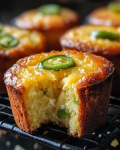 Herzhafte Käse Jalapeño Maisbrot Muffins