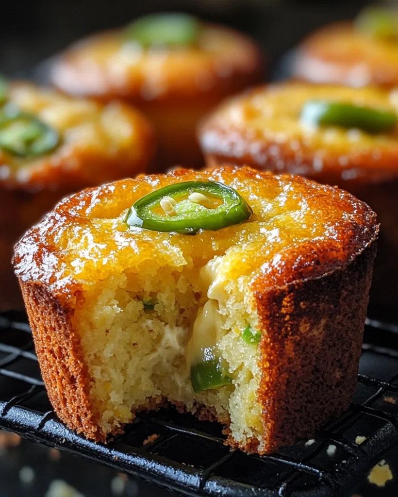 Herzhafte Käse Jalapeño Maisbrot Muffins