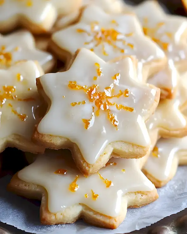 Kardamom-Shortbread mit Orangenglasur