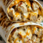 Käsige Knoblauch-Hähnchen-Wraps schnell und einfach