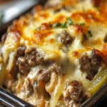 Käsiger Philly Cheesesteak Auflauf einfach gemacht