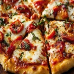 Pikante Calabrese Pizza mit geröstetem Paprika