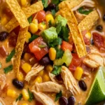Schnelle Hähnchen Taco Suppe cremig und lecker