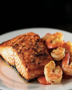 Würziger Lachs und Garnelen nach Cajun-Art