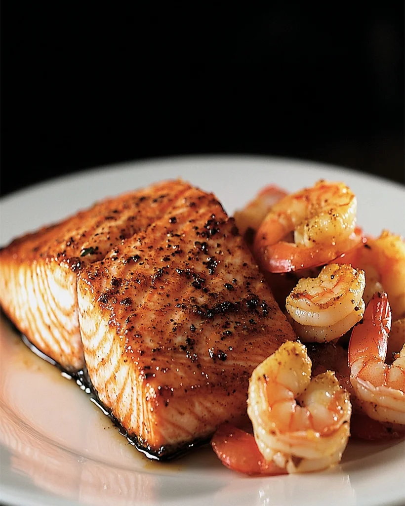 Würziger Lachs und Garnelen nach Cajun-Art