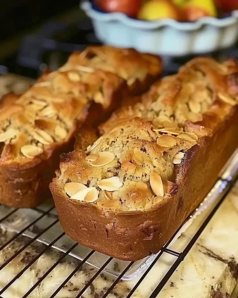 Saftiges Apfelkuchenbrot mit Äpfeln und Gewürzen frisch aus dem Ofen.