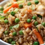 Hausgemachter Bratreis, besser als Take-Out, mit frischen Zutaten zubereitet.