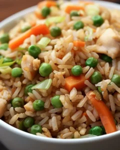 Hausgemachter Bratreis, besser als Take-Out, mit frischen Zutaten zubereitet.