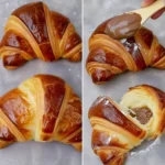 Bicolor-Croissants mit verschiedenen Geschmacksrichtungen und Farben