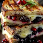 Brie, Cranberry und Granatapfel in einem köstlichen gegrillten Käse Sandwich