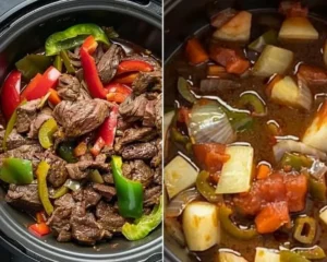 Langsam gekochtes Pfeffersteak Gericht für Feinschmecker