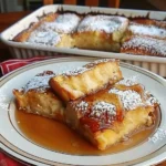 Schmackhafter French Toast Auflauf mit frischen Früchten und Zimt.