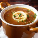 Leckere Zwiebel-Suppe im Walkabout Restaurant serviert