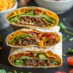 Hausgemachter Crunch Wrap Supreme mit frischen Zutaten und schmackhaften Füllungen