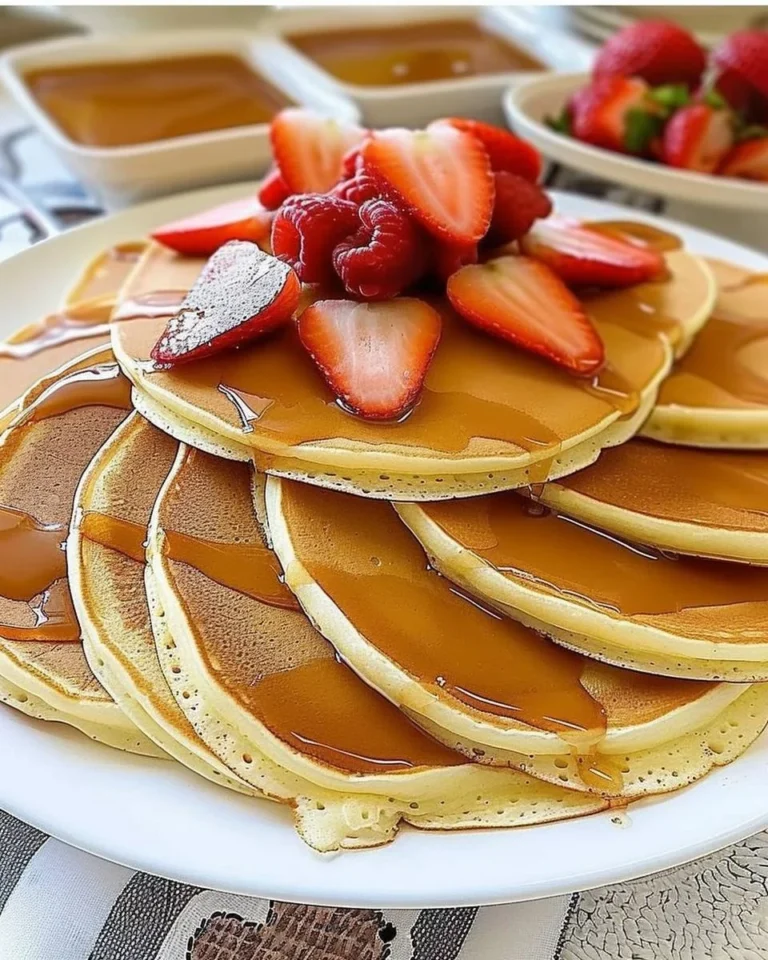 Einfache riesige Pfannkuchen auf einem Teller serviert