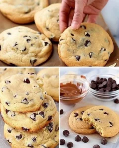 Einfache Schokoladenkekse frisch gebacken auf einem Teller