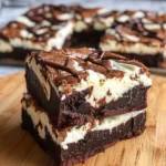 Leckere Frischkäse-Braunies auf einem Teller serviert