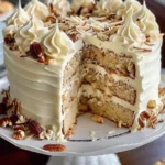 Italienische Sahnetorte mit Sahne und Früchten dekoriert