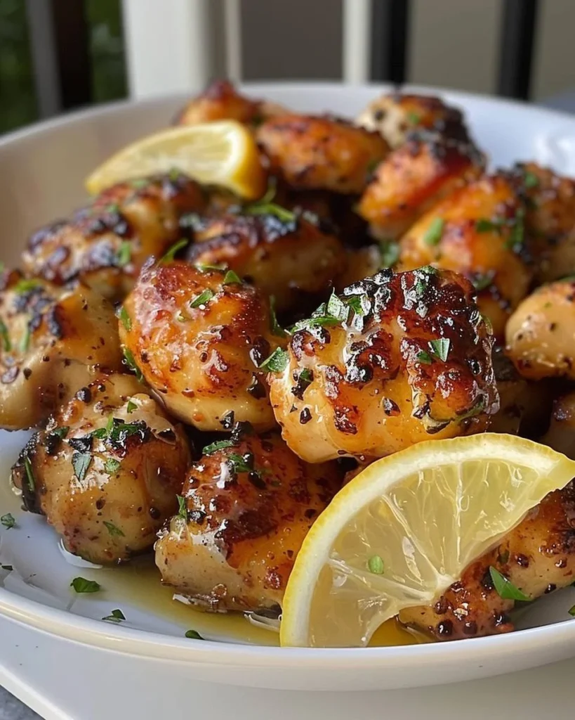 Knoblauch-Zitronen-Hühnchenbissen