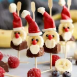 Köstliche Bananen-Santa-Spieße für die Weihnachtszeit