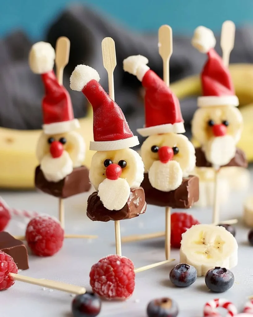 Leckere Bananen-Santa-Spieße