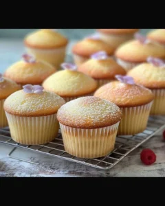 Leckere Milch Cupcakes in bunten Muffinförmchen angerichtet