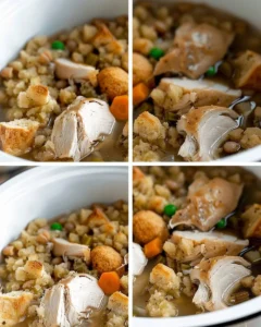Slow Cooker Hähnchen und Stuffing Rezept perfekt zubereitet