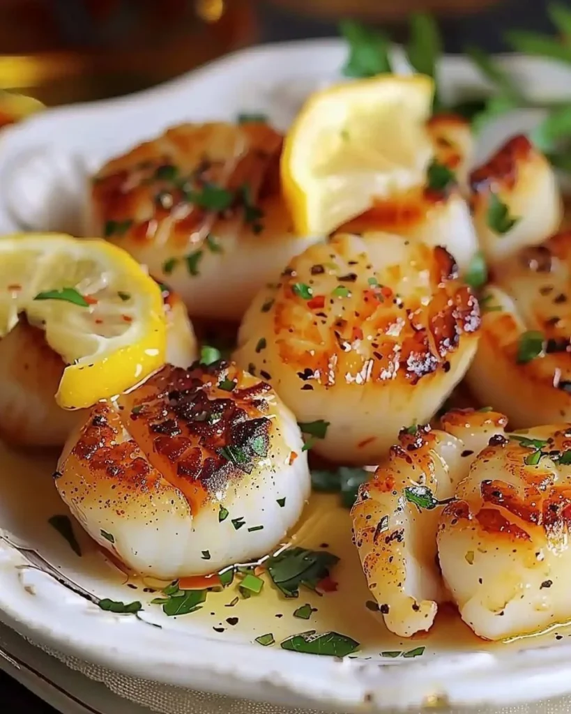 Überbackene Jakobsmuscheln