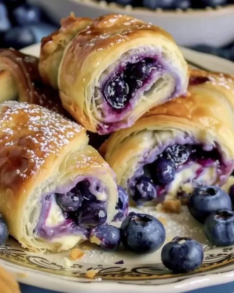 Ultimative 5-Zutaten Blaubeer-Käsekuchen-Rollen
