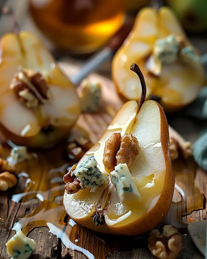 Walnüsse Blauschimmelkäse Honig Birnen