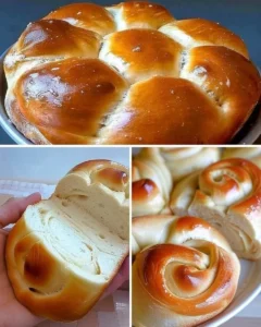 Saftiges, weiches Honigbrot auf einem Holzbrett mit Honig und Nüssen