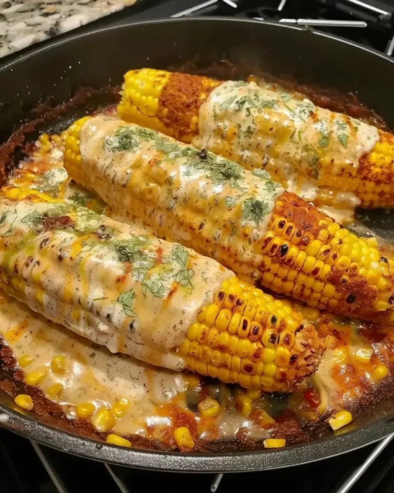 Würzige und cremige Cajun-Maiskolben auf einem Grill serviert