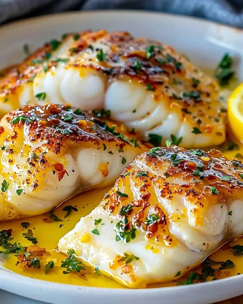 Zitronenbutter gebratener Kabeljau