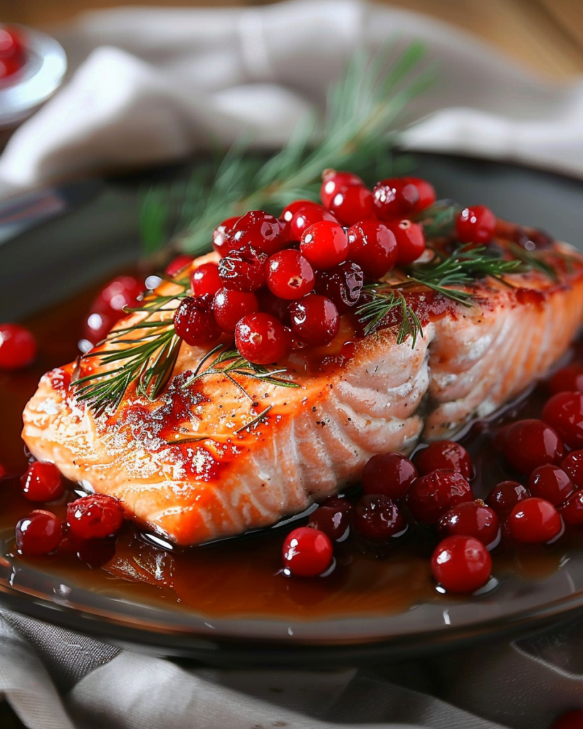 Cranberry-Glasiertes Lachsfilet