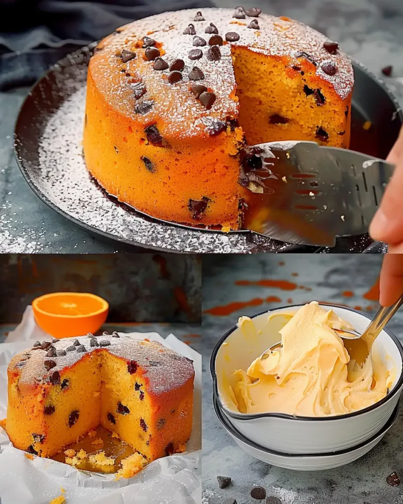 Saftiger Orangenkuchen mit Schokostückchen