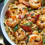 Das Geheimnis für saftiges Toskana-Garnelen-Orzo