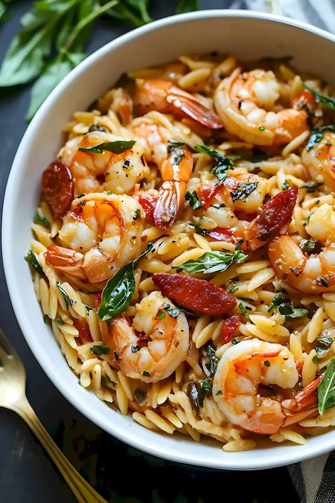 Das Geheimnis für saftiges Toskana-Garnelen-Orzo