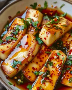 Das Geheimnis für Halloumi mit Chiliöl-Honigglasur