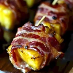 Bacon-Umwickeltes Ananas auf einem Grill voller Aromen