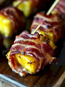 Bacon-Umwickeltes Ananas auf einem Grill voller Aromen