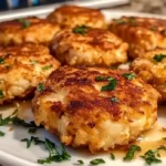 Leckere Baltimore Krabbenkuchen auf einem Teller serviert
